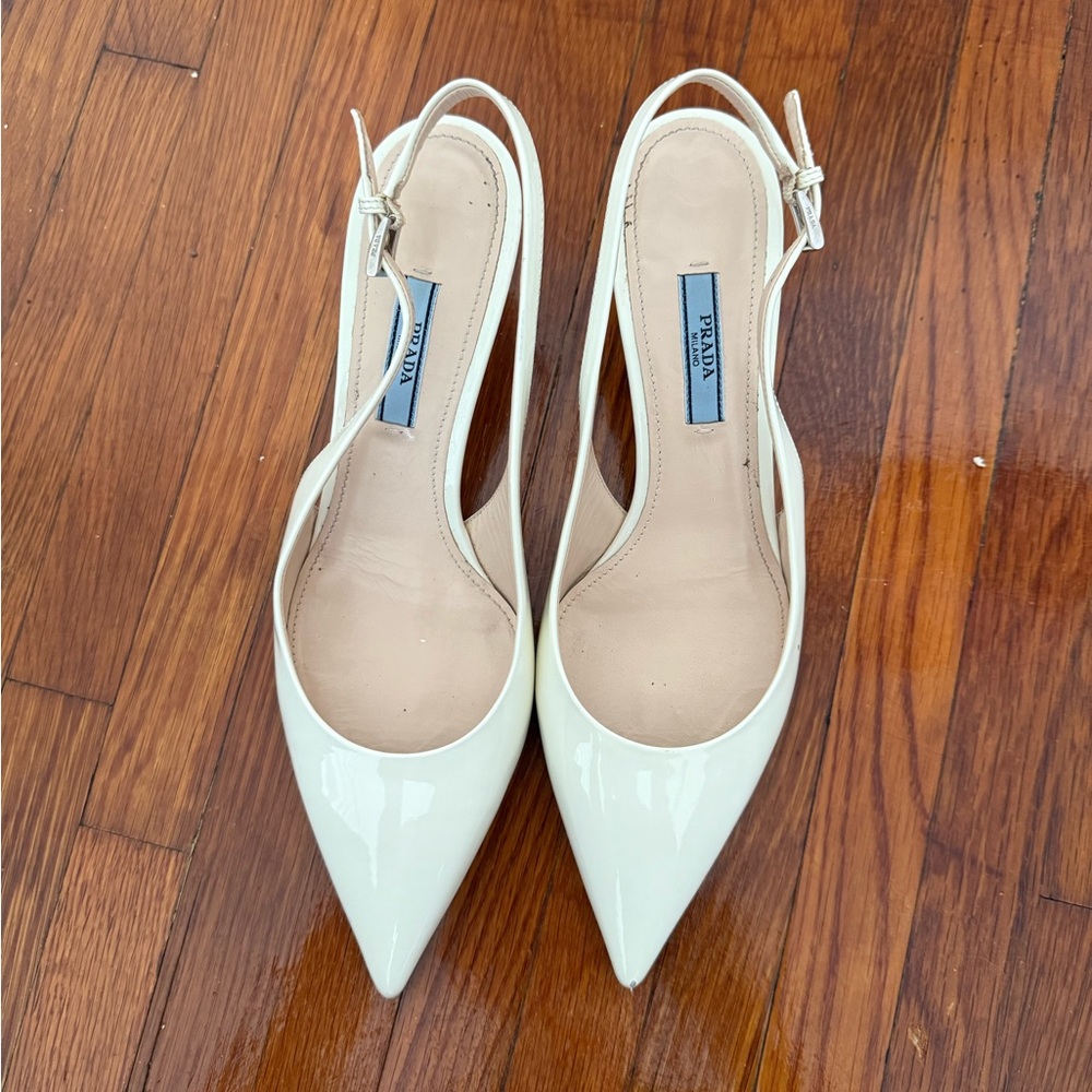 Prada Patent Leather Slingback Pumps
